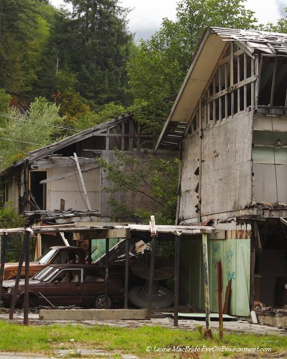 Ruined houses at Ocean Falls