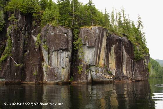 Cliff with pictograph, Alison Sound