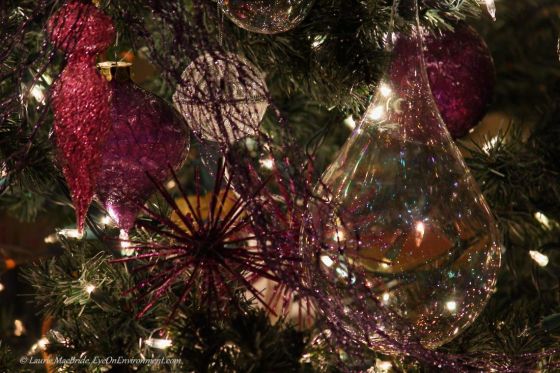 Lights and ornaments on a Christmas tree