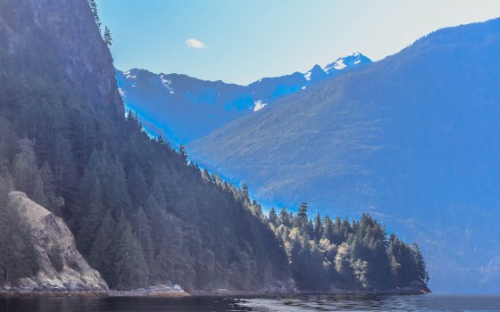 a point with high mountains beyond